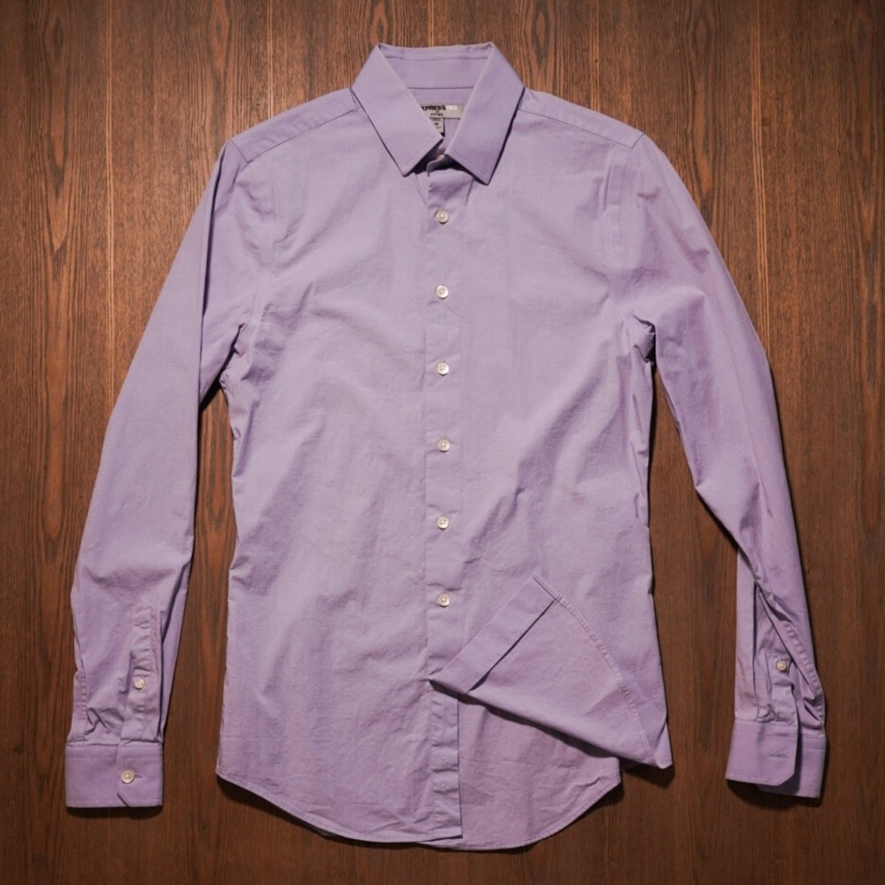 Express 1MX Fitted XS Dress Shirt in Lavender